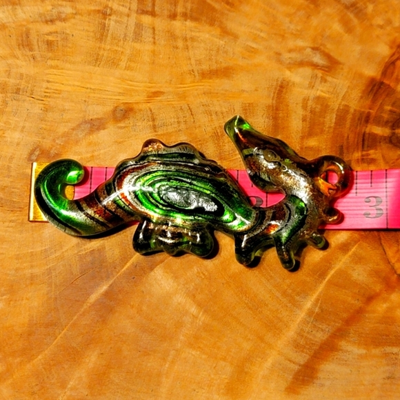 Beautiful NEW Rainbow Greenish Murano Style Sea Horse Pendant - Picture 11 of 11